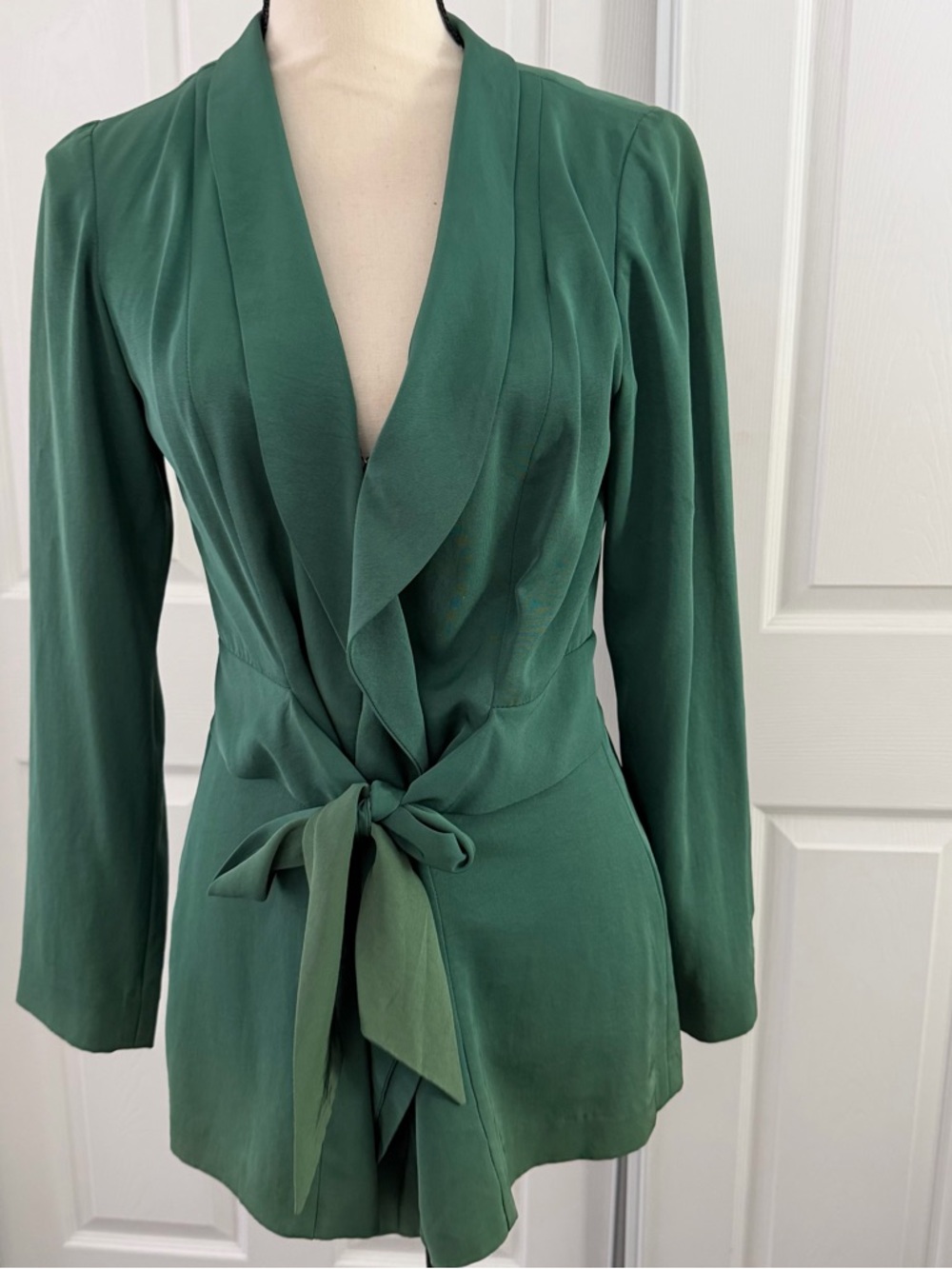 Veronika Maine Forest Green Blazer with Navy Trim